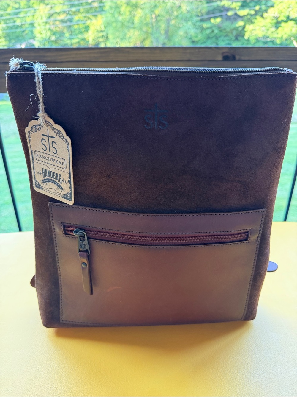 STS Ranchwear Dark Brown Suede & Leather Men’s Sling Bag